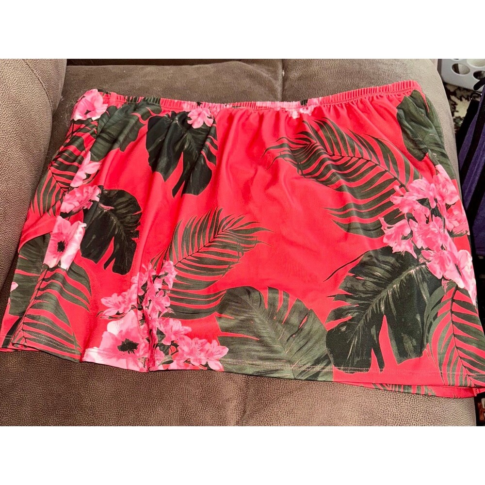 Cacique Tropical floral swim skirt w/slit 18